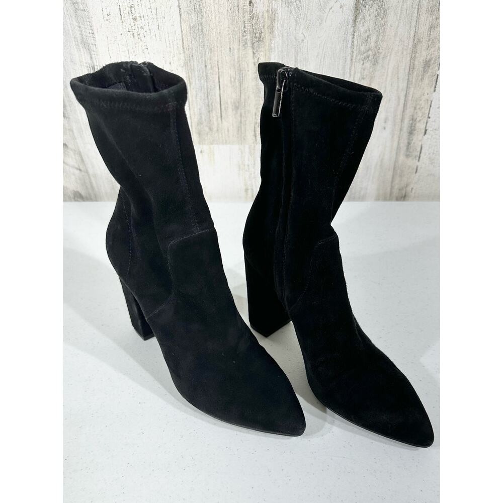 & Other Stories Womens‎ Booties Black Suede Block Heel Size 6.5 Anthropology